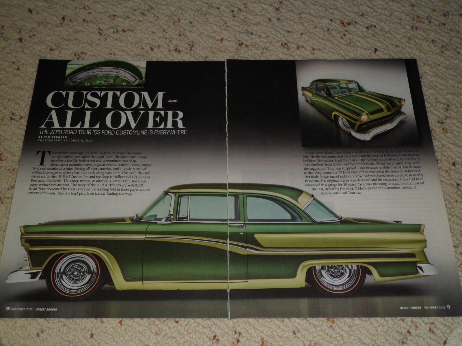 1955 FORD CUSTOMLINE AD / ARTICLE