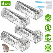 4Pcs Humane Live Mouse Trap Catch Release Cage Trap Indoor Outdoor Trap Cage New