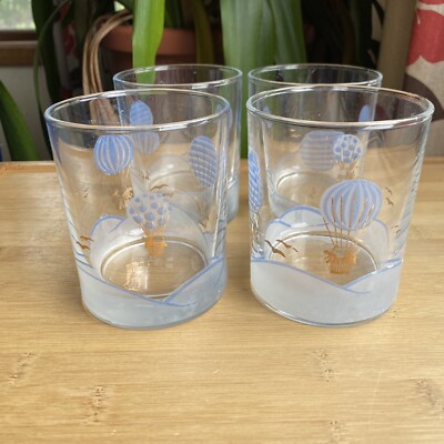 Leonardo Hot Air Balloon Turquoise Gold Small Glass Tumblers rocks glasses