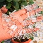 Flat Beads Necklace Jewelry Sk 21 E466 Handmade 952 Cts 3 Strand White Quartz