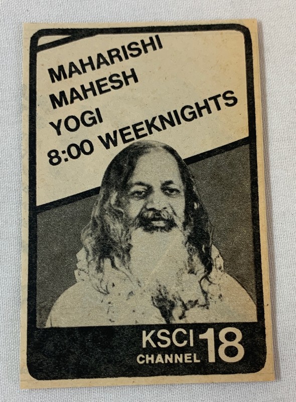 1980 small KSCI tv ad~ MAHARISHI MAHESH YOGI weeknights