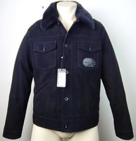 Emporio Armani Leather Jacket Lederjacke Herren Blouson Pelzkragen Gr.50 Neu