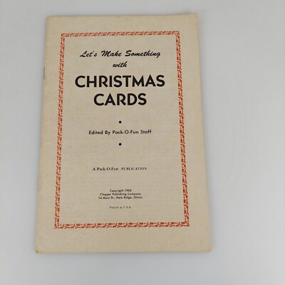 Let's Make Something With Christmas Cards A Pack-O-Fun Publication Booklet 1965 