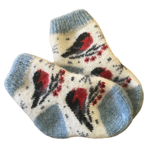 Socks Wool Handmade Winter 3-4T Knitted Soft Warm Natural Toddler Kids Christmas - Picture 8 of 9