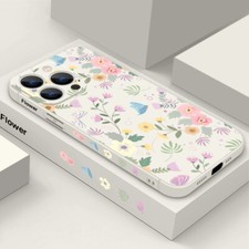 Phone Case For iPhone 17 16 15 14 13 12 Pro Max 11 Flowers Soft Shockproof Cover