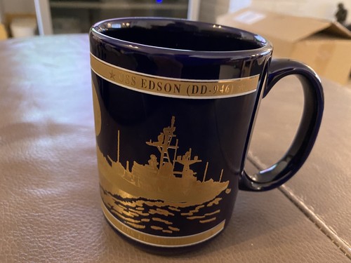 USS Edison Blue and Gold Large Commemorative Mug - Mint Condition - Picture 4 of 4