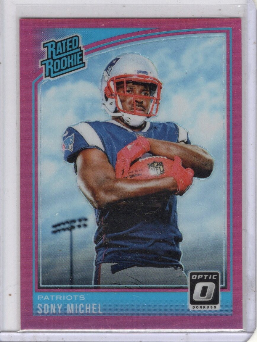 2018 Donruss Optic Pink Prizm RC #160 Sony Michel New England Patriots