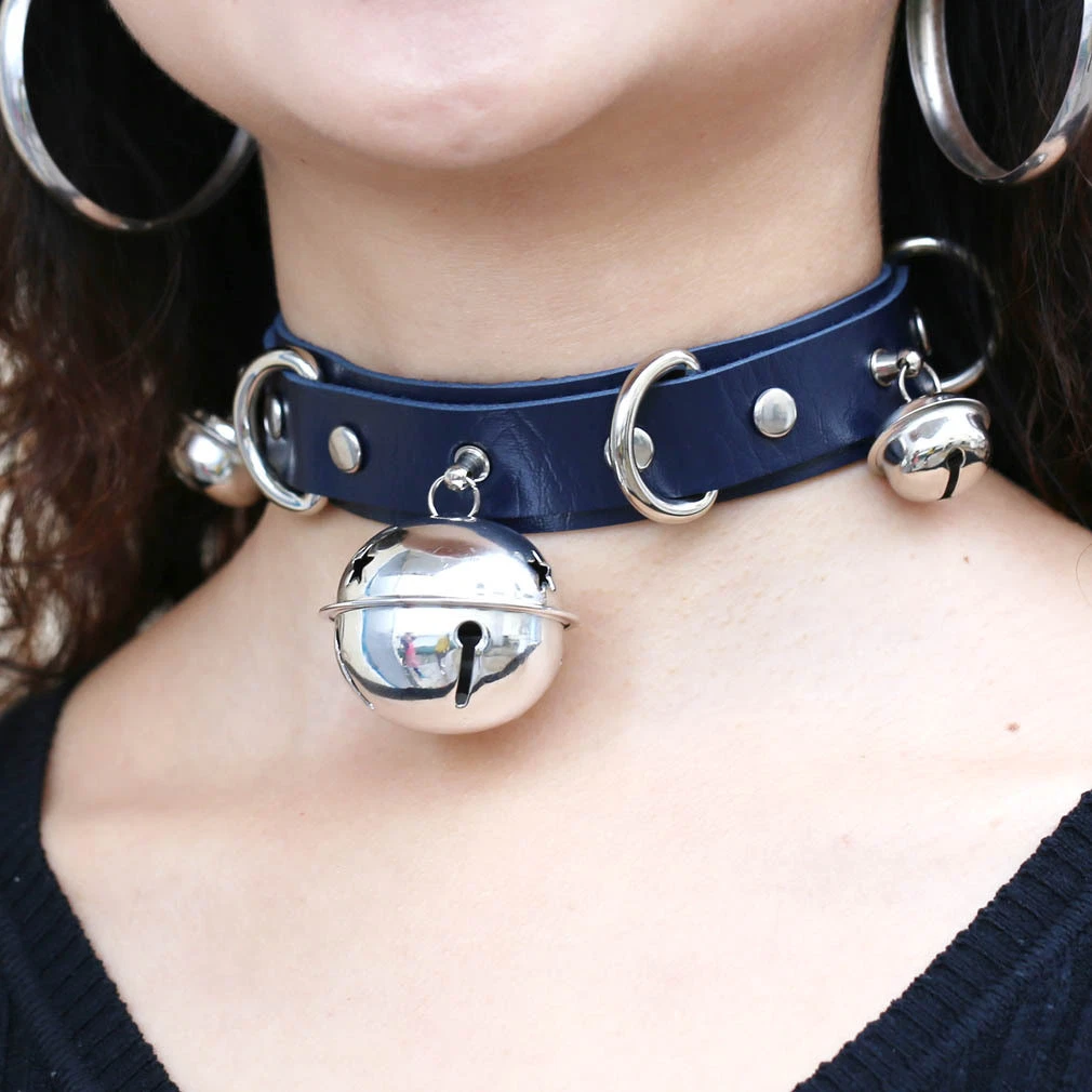 Pink Sexy Leather Collar, Pink Choker Pendant