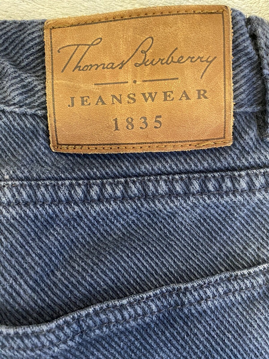 Mens Thomas Burberry JeansWear Corduroy Pants Slacks Blue