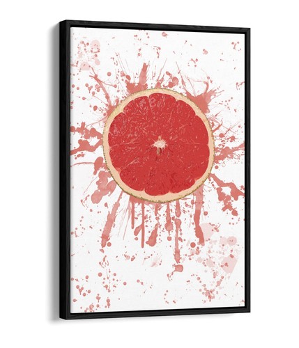 GRAPEFRUIT SPLASH ART PAINT SPLATTER -FLOAT EFFECT CANVAS ART PRINT KITCHEN - Picture 9 of 12
