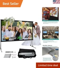 Yard Master 2, 90-inch Outdoor Portable Fast Folding Projector Screen w/ Sta...