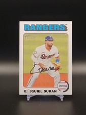 2024 Topps Heritage High Number Ezequiel Duran White Border Parallel Rangers