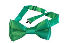 Boy's Green Adjustable Satin Bow Tie In Gift Box