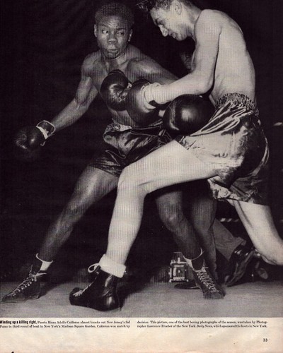 Calderon Puzzo Boxing Match 1945 Vintage Print Puerto Rico Jersey MSG Froeber - Picture 2 of 2