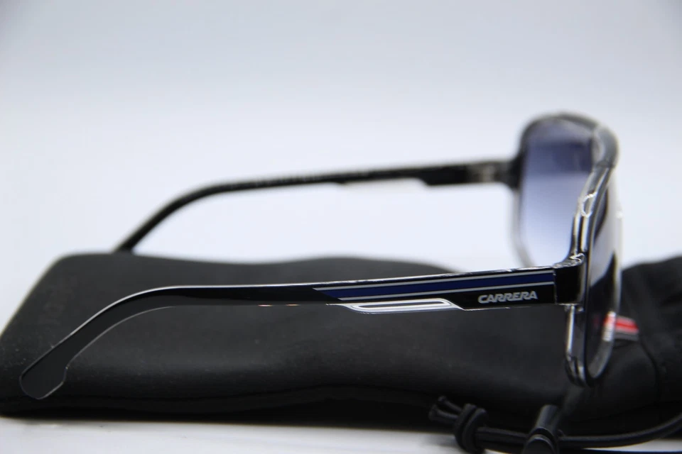 NEW CARRERA 1058/S D5108 BLACK CLEAR BLUE AUTHENTIC SUNGLASSES W/CASE 63-11 - Image 4 of 4