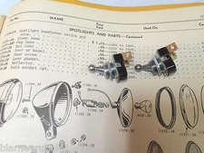 Harley Guide S-H2 Knucklehead Panhead Deluxe Spot Lamp Toggle Switches 38-63 