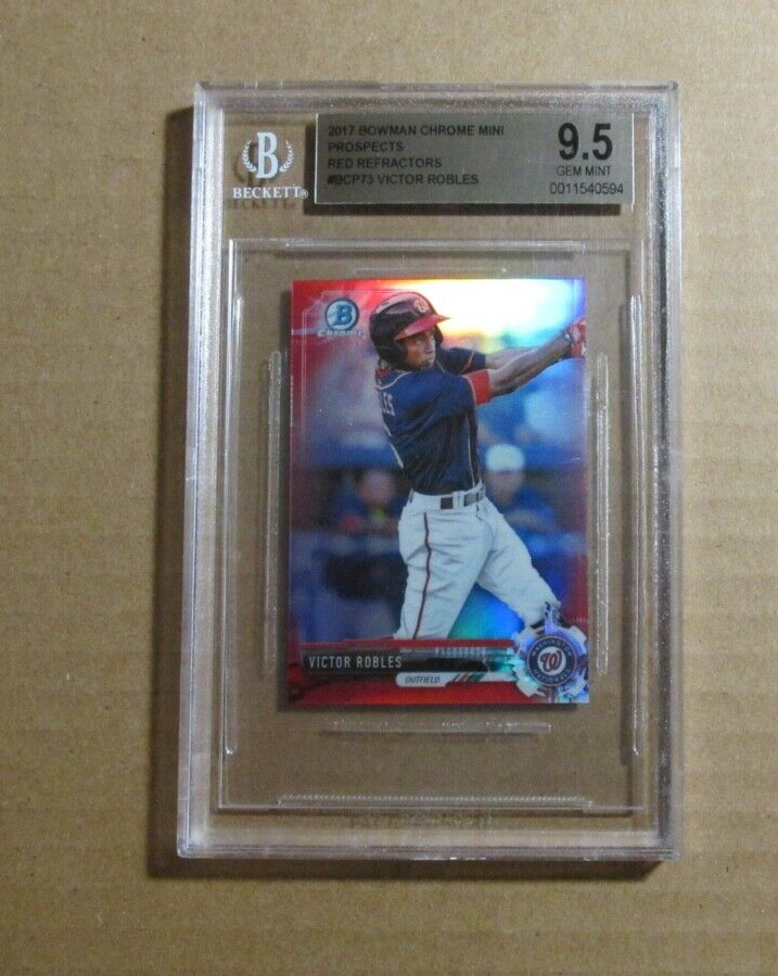 2017 Bowman Chrome Mini Victor Robles Red Refractor BGS 9.5    6/10