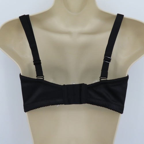 VTG Bali 36D 3370 Black Satin Removable Straps Strapless Bra Underwire Padded - Picture 6 of 14