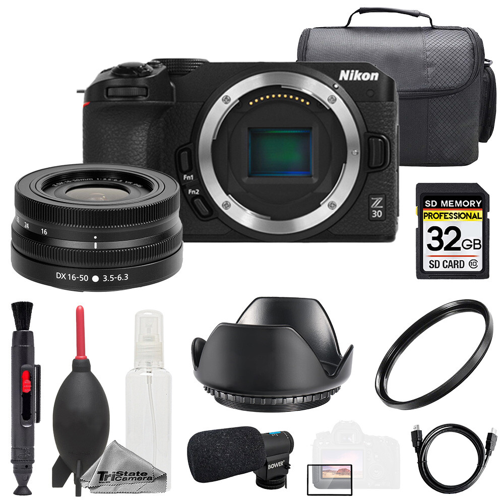 Nikon Z30 + Z DX 16-50mm f/3.5-6.3 VR Lens + Mic + 32GB + Bag