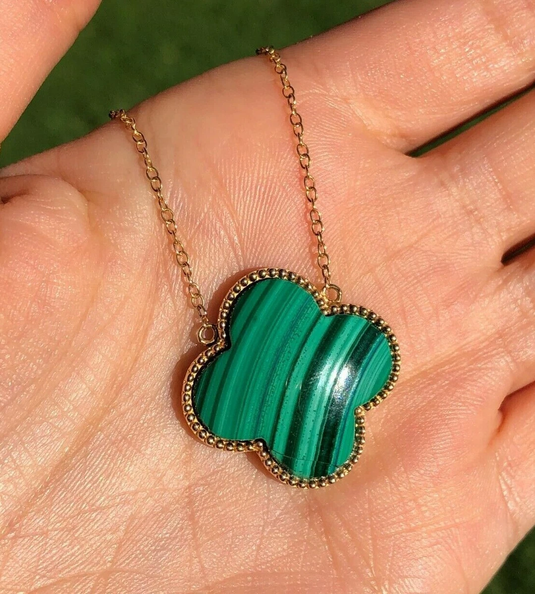 Malachite and gold necklace deals