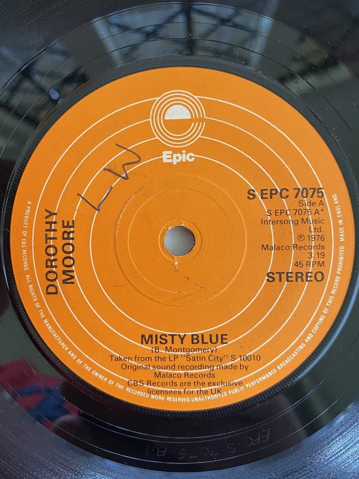 Dorothy Moore Misty Blue / Funny How Time Slips Away 7” Single 1976 S