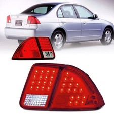 Chrome Led Tail Lights For 2001 2002 2003 2004 2005 Honda Civic 4 Door Sedan