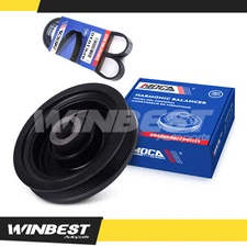 Harmonic Balancer & Serpentine Belt Kit for 2001-2005 Honda Civic 1.7L SOHC