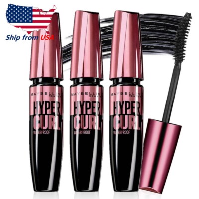Maybelline Hypercurl Mascara Volum' Express Waterproof : Brown , 9.2g pack of 3 