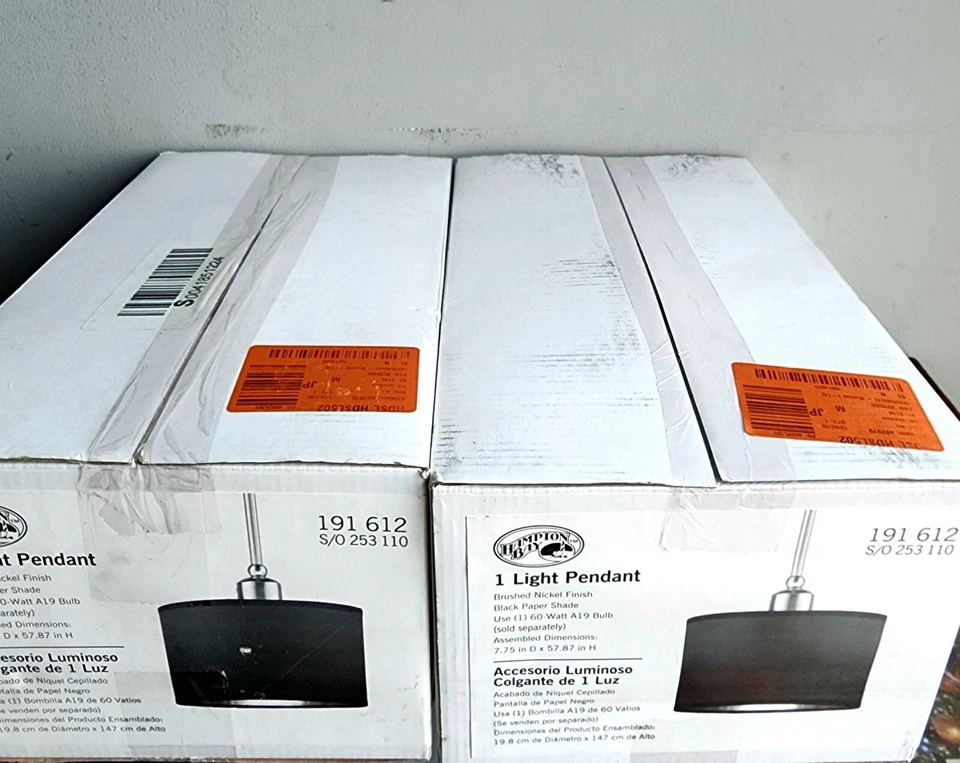 Hampton Bay Murray Luz Colgante Níquel Cepillado, Mini Colgante ES0746BN Lote de 2 Foto 3 de 4