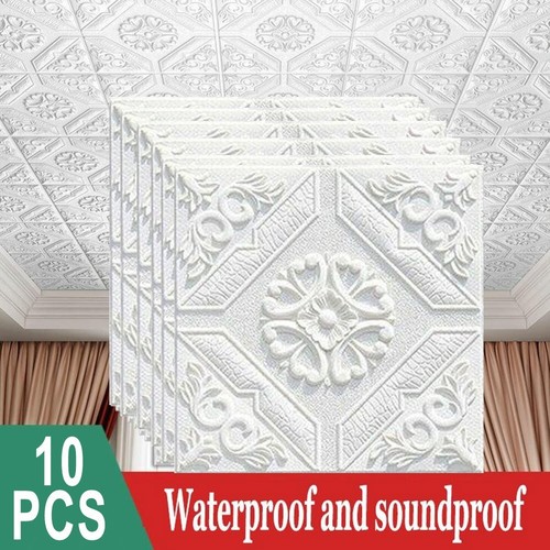 10pcs 3D Tile Brick Wall Sticker,Self Adhesive Waterproof Foam Panel Wallpapers - Picture 16 of 48