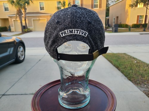 Vintage Primitive "P" Black Flat Bill Strapback Slouch Dad Classic Baseball Hat - Picture 12 of 24