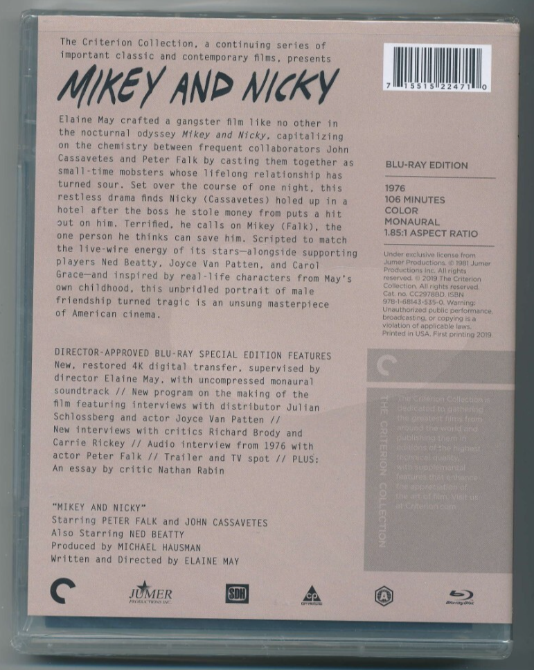 Mikey and Nicky (Criterion Collection) (Blu-ray, 1976) for