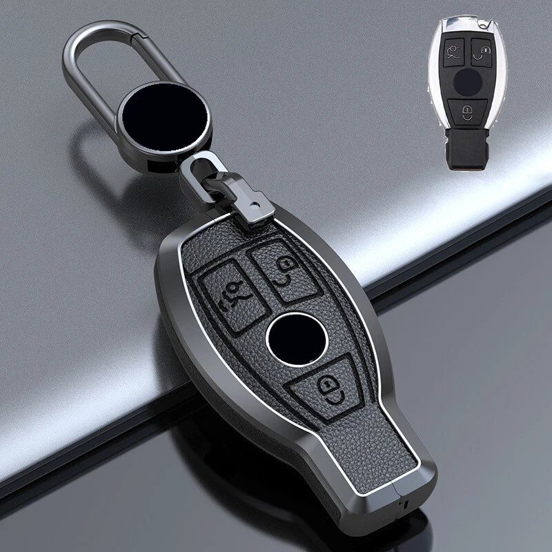 Funda Carcasa Llavero Coche Aleación Zinc Cuero Para Mercedes Benz A C E CLK CLS AMG  Foto 3 de 4