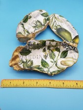 Three Decoupage Oyster Shells Trinket Dishes French Country Inspired