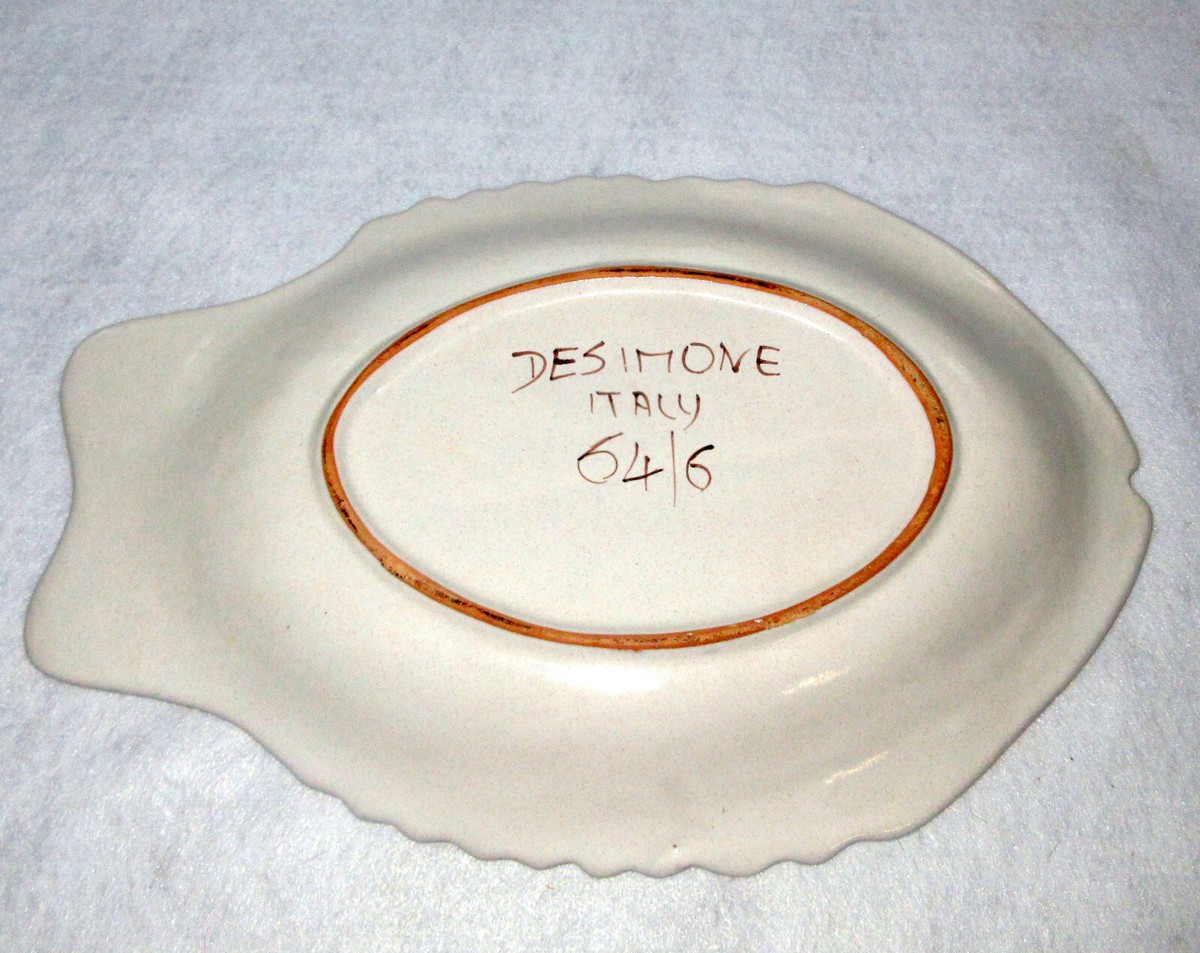 DESIMONE プレート Desimone Italy 65 Signed Vintage MCM Hand Painted Bird Art
