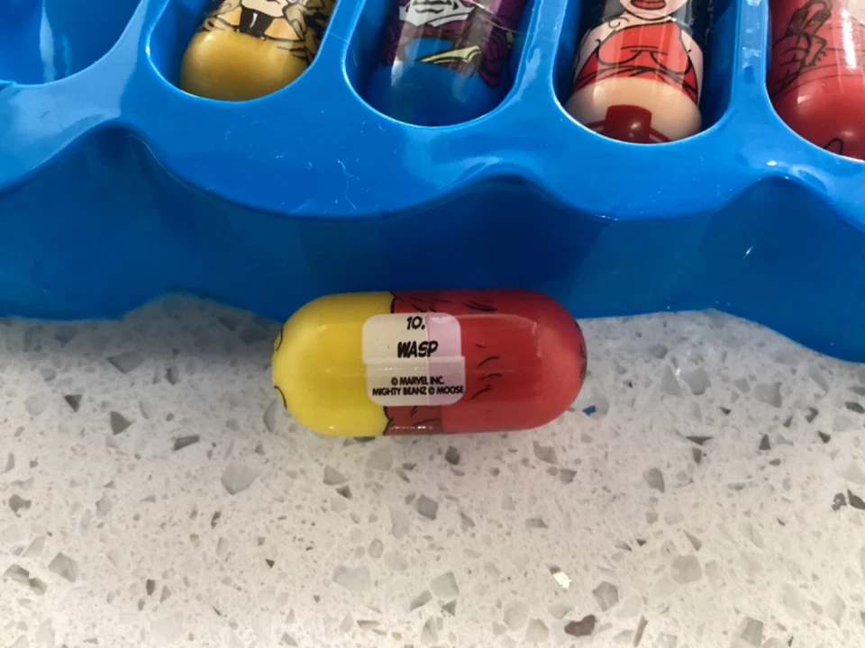 Marvel Mighty Beanz Lote de 5, Wasp, Sabertooth, Daredevil, Hawkeye, Elektra Foto 3 de 4