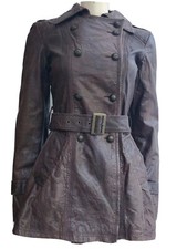 Sienna De Luca Ladies Mid Soft Brown Leather Zip Italian Jacket & Belt Size Uk M