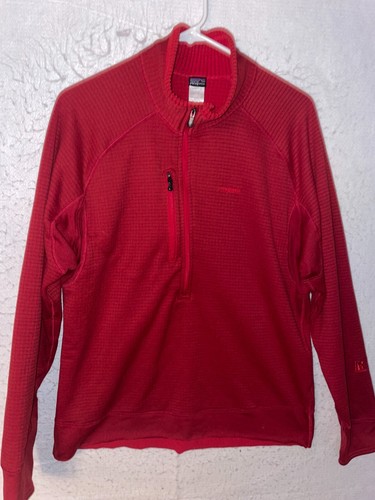 Patagonia R1 Regulator Waffle Fleece Jacket Mens L Red 1/4 Zip Pocket Polartec