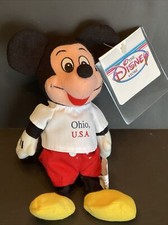 NEW Retired Disney Store 8-inch OHIO U.S.A. Mickey Mouse Mini Bean Bag Plush