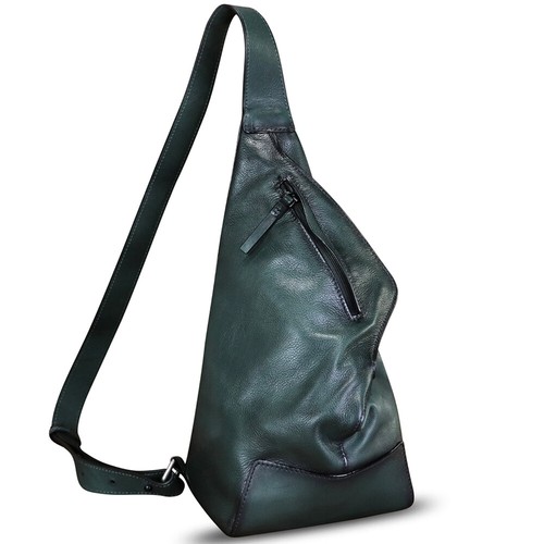 Genuine Leather Sling Bag Men Women Shoulder Crossbody Bag Sling Backpack Purse - Picture 4 of 13