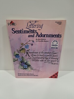 BRUSH LETTERING SENTIMENTS and ADORNMENTS Decorative Painting PLAID 9597