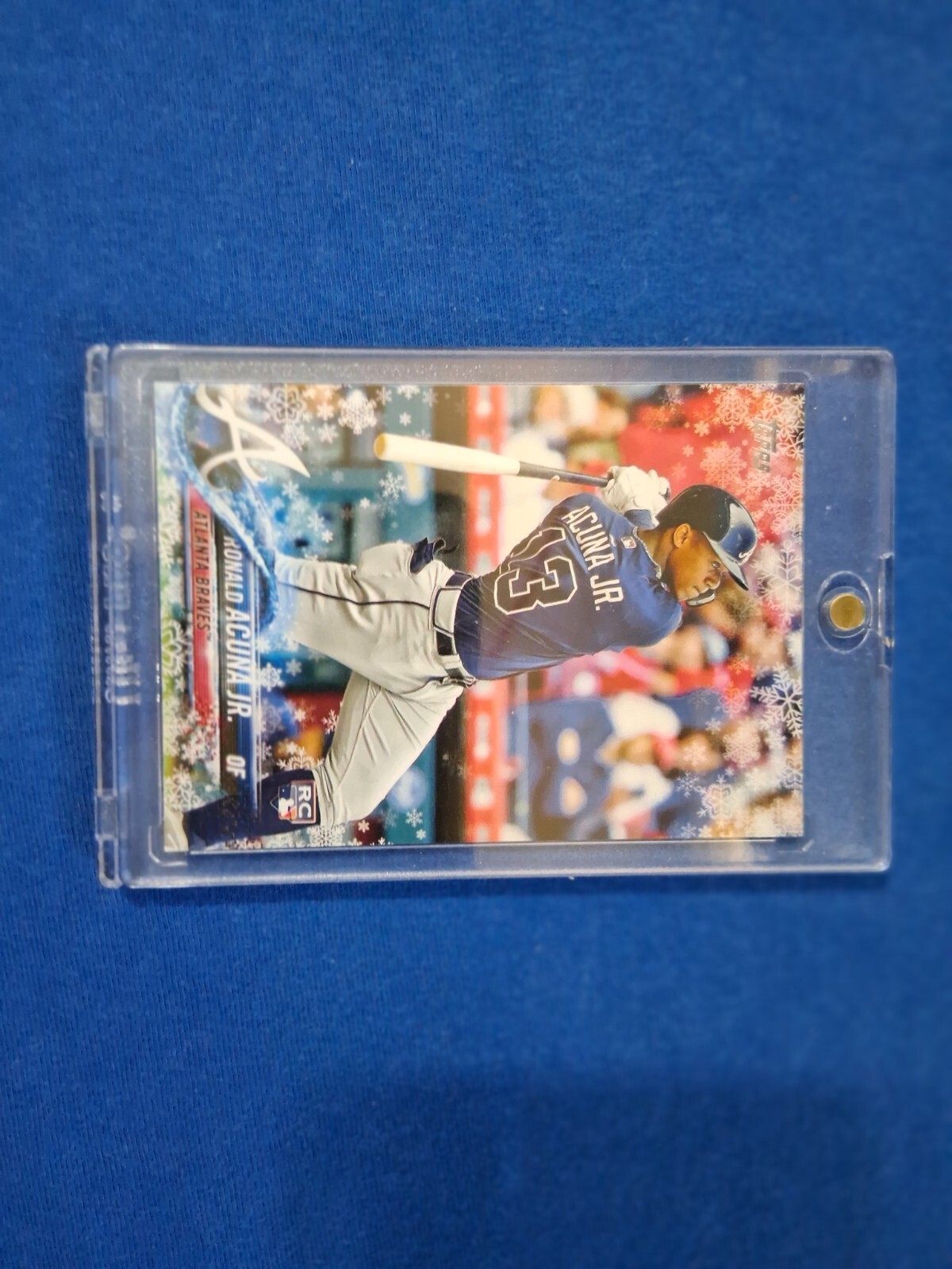 2018 Topps Holiday Ronald Acuna JR Bat Down Rookie Card #HMW-50 (Holiday Mega)
