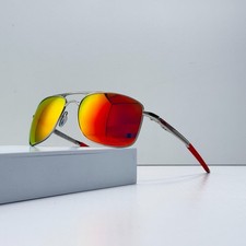 Oakley Gauge 8 OO4124 Chrome Frame Ruby Iridium Polarized Sunglasses