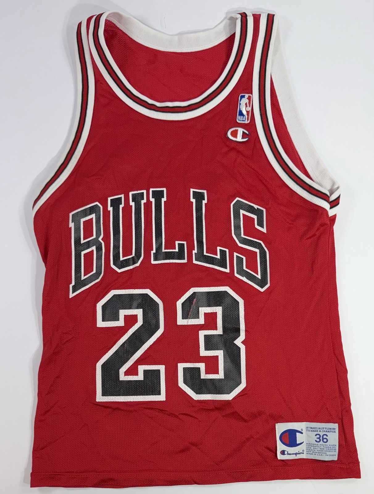 Michael Jordan Chicago Bulls #23 Champion NBA Jersey Mens 36 Made USA