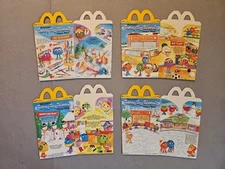 Vintage 1989 McDonalds Happy Meal Box Complete Set Of 4 Funny Fry Friends NOS