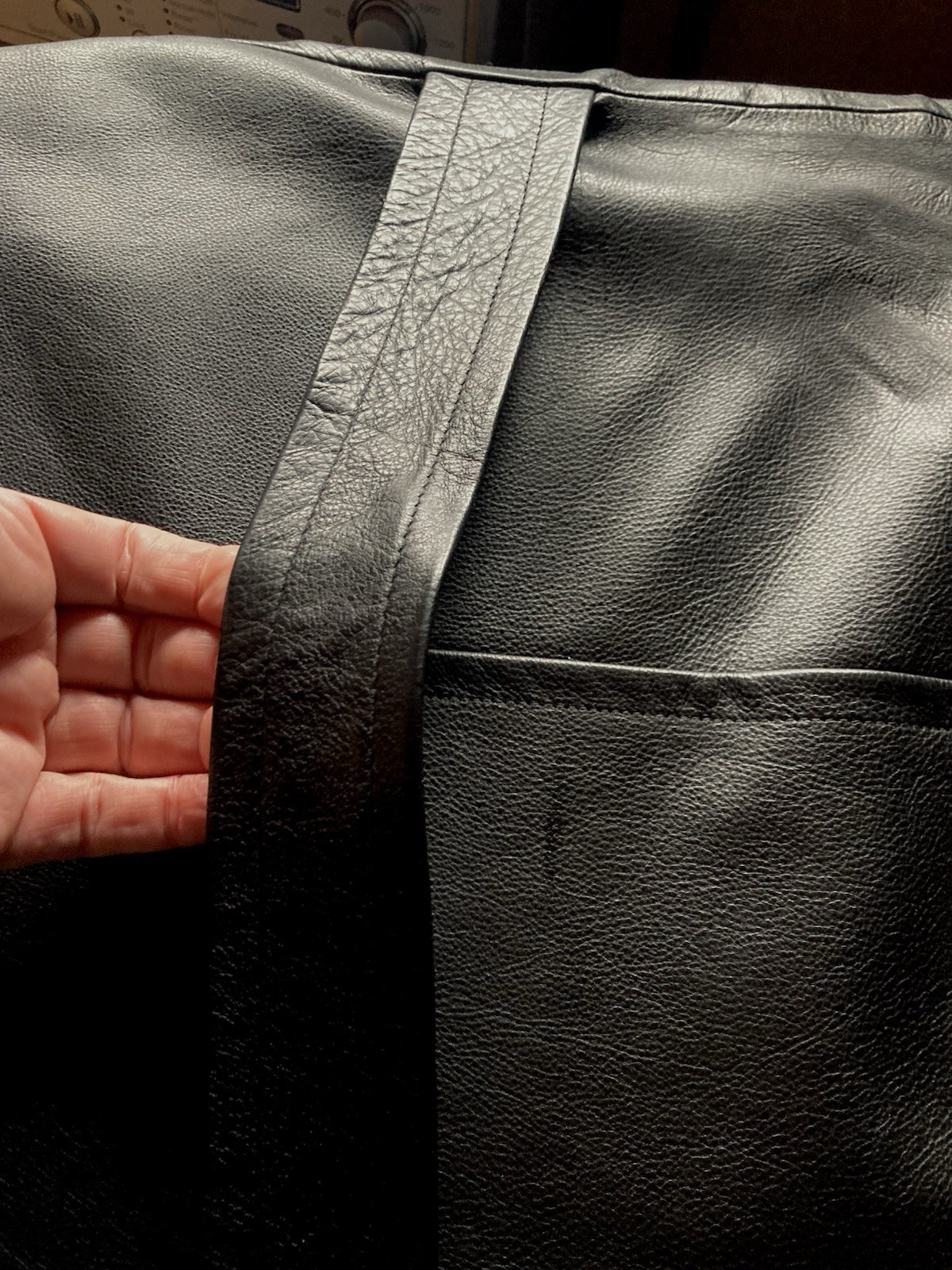 Rare Men’s Reiss Double Breasted Leather Coat 46 Chest image 8