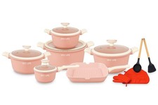 UCC LIFE 16-Piece Granite Cookware Set Non-Stick Pots & Pans Induction Safe