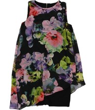 Sl Fashions Womens Asymmetric Shift Dress, charcoal, 6