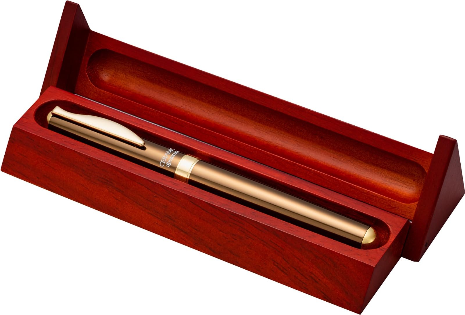 Kyocera Ceramic Ball Water Based Wooden Ballpoint Pen Brown