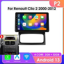 2+32GB Carplay Android 14 Autoradio GPS NAVI WIFI Für Renault Clio 2 2000-2012